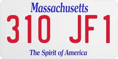MA license plate 310JF1