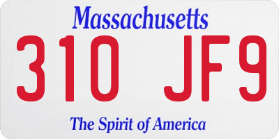 MA license plate 310JF9