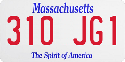 MA license plate 310JG1