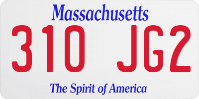MA license plate 310JG2