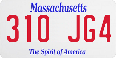 MA license plate 310JG4