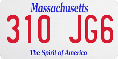 MA license plate 310JG6