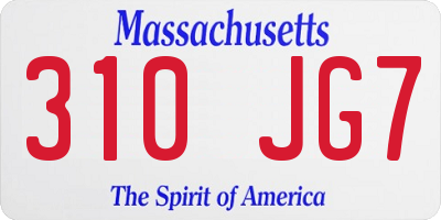 MA license plate 310JG7