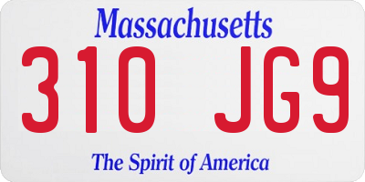 MA license plate 310JG9