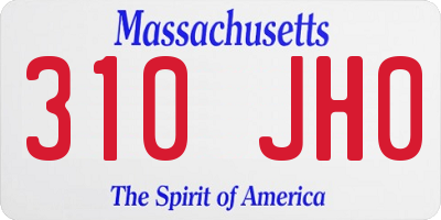 MA license plate 310JH0