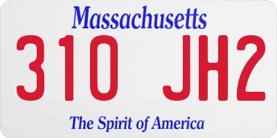 MA license plate 310JH2