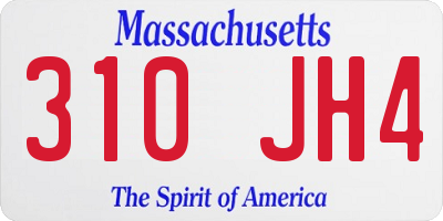 MA license plate 310JH4