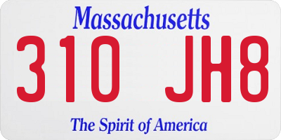 MA license plate 310JH8