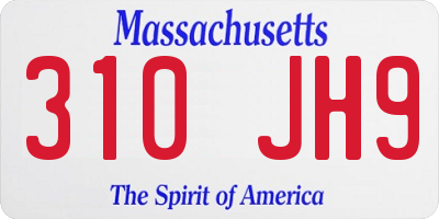 MA license plate 310JH9