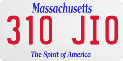 MA license plate 310JI0