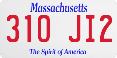 MA license plate 310JI2
