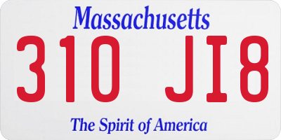 MA license plate 310JI8