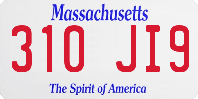 MA license plate 310JI9