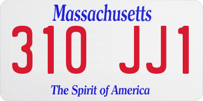 MA license plate 310JJ1