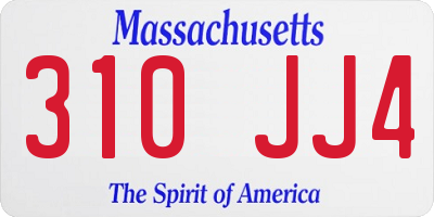 MA license plate 310JJ4