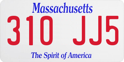 MA license plate 310JJ5
