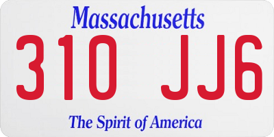 MA license plate 310JJ6