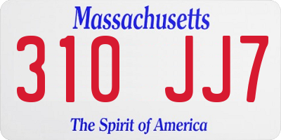 MA license plate 310JJ7