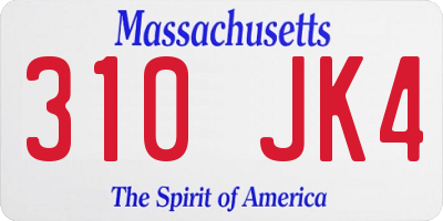 MA license plate 310JK4