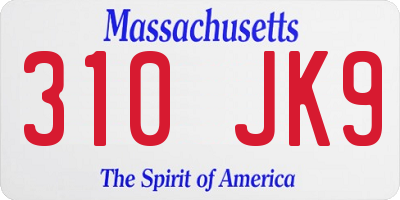 MA license plate 310JK9