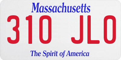 MA license plate 310JL0