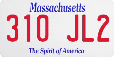 MA license plate 310JL2