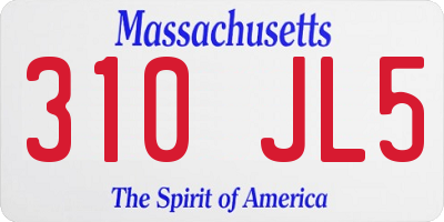 MA license plate 310JL5