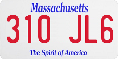 MA license plate 310JL6