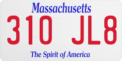 MA license plate 310JL8
