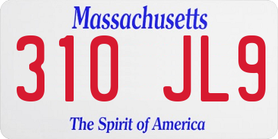MA license plate 310JL9