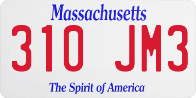 MA license plate 310JM3
