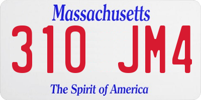 MA license plate 310JM4