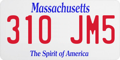 MA license plate 310JM5