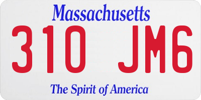 MA license plate 310JM6