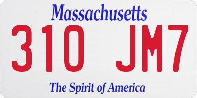 MA license plate 310JM7