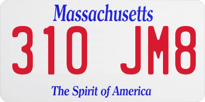 MA license plate 310JM8