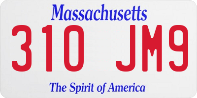 MA license plate 310JM9