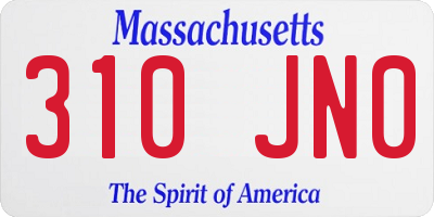 MA license plate 310JN0