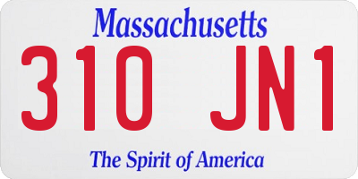 MA license plate 310JN1