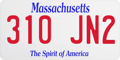 MA license plate 310JN2