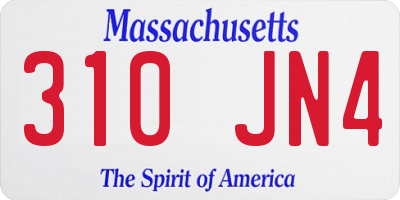 MA license plate 310JN4