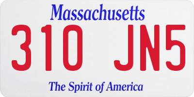 MA license plate 310JN5