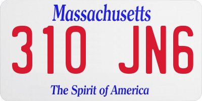 MA license plate 310JN6