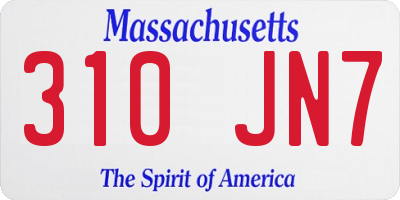 MA license plate 310JN7