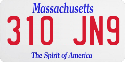 MA license plate 310JN9