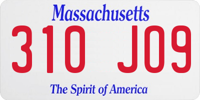 MA license plate 310JO9