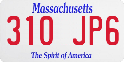 MA license plate 310JP6