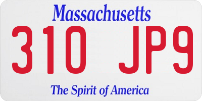MA license plate 310JP9