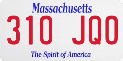 MA license plate 310JQ0