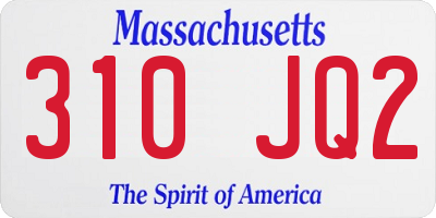 MA license plate 310JQ2